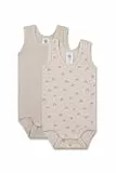 Sanetta Baby-Body ärmellos (Doppelpack) beige Regenbogen | Hochwertiger und nachhaltiger Unisex-Body aus Bio-Baumwolle. Inhalt: 2er Set Baby Body
