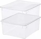 Rotho Clearbox 2er-Set Aufbewahrungsbox 18l mit Deckel, Kunststoff