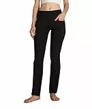 SAFORT Damen Yogahosen Gerade Geschnittene Für Yoga Jogginghose, 4 Hosentaschen Freizeithose, 160cm -182 cm, Schwarz, M