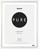Komar Bilderrahmen Holz Elegant White 40 x 50 cm - mit hochtransparentem bruchsicherem Kunststoff/Acrylglas - weiß, gold - Fotorahmen, Wandrahmen - BI-5070-EL-W