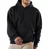 PINSPARK Hoodies Herren Freizeit Langarm Kapuzenpullover Herbst Jogging Sweatshirt Atmungsaktiv Fitness Pullover Männer Trekking Train Hoodies Schwarz l
