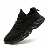 ZDFQLGV Herren Atmungsaktive und Anti-Rutsch Sportschuhe Leichte und Bequeme Wanderschuhe Tennisschuhe Mode Freizeitschuhe Wanderschuhe Laufschuhe Sportschuhe Schwarz EU 44