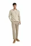 DeFacto Herren Jogginghose Lange Sporthose - Bequeme Freizeithose für vielseitigen Einsatz Stylische mit hohem BEIGE Melange 32