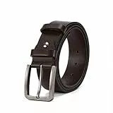 Justay Comf Herren Ledergürtel mit Metall-Dornschließe (3.8cm) Verstellbar in 4 Längen (110-125cm) Inkl. Lochzange & Geschenkbox Klassisch Gürtel in Schwarz/Braun Herrengürtel für Business & Freizeit
