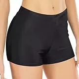 Badeshorts für Damen, hohe Taille, Bauchkontrolle, Board-Shorts, Bademode, Bikini, Strand, Boyleg, Badeslip, Schwarz , M