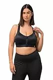 Ulla Popken Damen Sport, Bügel, Front-und Rückenverschluss BH, schwarz, 105C