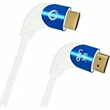 Oehlbach Shape Magic 90 UHD - 8K Ultra High Speed 2.1 HDMI-Kabel - Zertifiziert 48 Gbps (90 Grad Winkelstecker, OFC Kupfer, 4K@120Hz, 8K@60Hz, eARC, dynamisches HDR) weiß - 1m