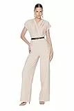 TRENDYOL Damen Einfarbig Gewölbt Detailliert Gewebter Jumpsuit Overalls, Beige, 36 EU