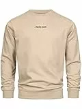 Indicode Herren INKorbin Sweatshirt mit RIPP-Bündchen und Rundhals-Ausschnitt | Sweater aus Baumwoll-Mix Irish Cream, L