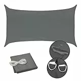 SVITA Sonnensegel viereckig wasserdicht 160g/m² UV-Schutz Sonnenschutz Garten Balkon Befestigung Dunkelgrau 2x4m