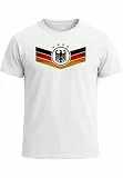 MoonWorks® Herren T-Shirt Deutschland Fußball WM Fußball-Sommer 2026 Deutschlandflagge Nationalfahne Wappen Adler Fanshirt Weiss 4XL