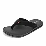 Levi's Herren Jackson Flipflop, Schwarz/Dunkelgrau, 46 EU