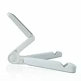 GRSTREE Tablet-Ständer, verstellbare Halterung, tragbar, zusammenklappbar, Universalgröße, kompatibel mit Handys Tablet-PCs (4-13 Zoll)-weiß