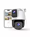 Tenda CH9 6MP Dual Objektiv Kamera mit KI-Fahrzeugerkennung, 3MP+3MP Überwachungskamera Außen mit Farb-Nachtsicht, Zwei-Wege-Audio, IP65, WiFi 6, 512GB Speicher, Alarm & App-Steuerung