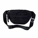 dogmoon Umhängetasche Damen, Damen Bauchtasche aus Cord, Cord Bauchtasche, Modische Umhängetasche Crossbody Bag für Outdoor Sport Reise Laufen Schule(Schwarz)
