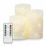 Yinuo Candle LED Kerzen mit Timerfunktion flackernde Flamme mit Fernbedienung Deko Badezimmer Deko Tischdeko Wohnzimmer