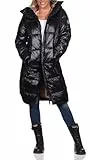Sublevel Damen Jacke Steppmantel LSL-437 gesteppter Parka mit Kapuze Black L