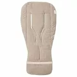 Koeka Sitzauflage Buggy - Universal - Buggy Einlage Sommer - Kinderwagen Sitzeinlage - Atmungsaktiv - Dijon - Frottee Aus Bio-baumwolle - Taupe - Einheitsgröße