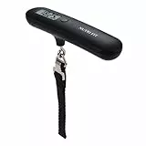 NUTRI FIT Digitale Gepäckwaage Travel Kofferwaage Hängewaage aus ABS, LCD-Anzeige Gewichtssperre Tara-Funktion bis 110lb/50 kg Kapazität, 2xAAA Batterien-Schwarz