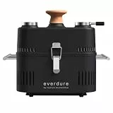 Everdure by Heston Blumenthal Cube 360 Tragbarer Holzkohlegrill mit Haube und Thermometer, Farbe:schwarz