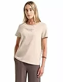 STREET ONE Damen 3227732 T-Shirt mit Print, Smooth Sand beige, 42