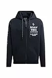 Camp David Herren Kapuzensweatjacke mit Ärmel-Print Blue Navy, XXL