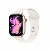 Apple Watch Series 11 GPS 42 mm Smartwatch mit Aluminiumgehäuse in Roségold und Sportarmband in Blassrosa (S/M). Schlafindex, Fitnesstracker, Gesundheitstracking, Always-On Display, Wasserschutz