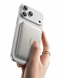 Baseus Picogo AM41 Power Bank, 10000mAh Qi2 Magsafe Powerbank 15W Wireless, Ultra Slim, PD 27W Schnellladung, Magnetische Externe Batterie für iPhone 17/16/15/14/13/12, Titanium