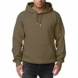 Smith & Solo Herren Kapuzenpullover – Sweatshirt Pullover Rundhals – Langarm – Slim – Fit – Training – Hoodie – Pulli – Hochwertige Baumwollmischung Männer (Stone L)