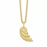 Herzengel Mädchen Kinder Halskette aus vergoldetem Sterling Silber und einem Flügel Anhänger in Gold - Karabinerverschluss - längenverstellbar - nickelfrei