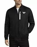 Reebok Herren-Bomberjacke – leichte Ripstop-isolierte Windjacke für Herren – lässige Jacke mit Reißverschluss und Taschen, Schwarz, M