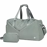 Ceneda Sporttaschen Klassische Reisetasche mit Schuhfach und Kulturtasche Sporttasche Damen Herren Tragbare schwimmtasche Sporttasche groß Gym travel Bag Wochenendtasche Yoga Tasche (Dunkelgrau)