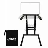 Pyle Laptop Ständer Höhenverstellbar – 360° Drehbar mit Ablage für Zubehör, klappbare Halterung für DJs und Notebooks mit Tasche, ideal für Homeoffice, Studio und mobiles Arbeiten