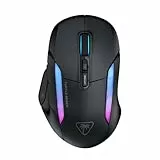 Turtle Beach Kone II Air – Kabellose, ergonomische RGB-Gaming-Maus, 350-Stunden-Akku, optischer 26K DPI Sensor, 21 programmierbare Funktionen, 4D-Free-Spin-Scroll-Rad, Schwarz