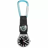 Hemobllo Taschenuhr mit Karabiner - Taschenuhr Schwesternuhr Quarzuhr Tragbar Karabineruhr Multifunktional Uhr mit Kompass Bergsteigeruhr Taschenuhren für Herren Damen Krankenschwester (Blau)