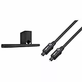 Denon DHT-S416 hochwertige 2.1 TV Soundbar mit kabellosem Subwoofer, Google Chromecast, WLAN, Bluetooth, Dolby Digital, HDMI ARC, Black & Amazon Basics Toslink Optisches Digital-Audiokabel, 1 m