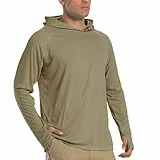 TACVASEN Herren Langarmshirts Hoodie Sommer Schwimmshirt mit Kapuze, Stumpfes Cyan, L