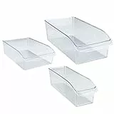 WENKO hochwertige Aufbewahrungsboxen Vorratsschrank Kühlschrank Organizer 3X Set mehr Stauraum für Kühlschrank, Schränke, Regale, Spülbecken, Werkzeug Organizer in transparent