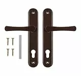 ADGO Türgriff Set für den Türeinsatzkeks 72 Links Rechts Türgarnitur Türdrücker Türklinke Drückergarnitur Aluminium Verzinkter Stahl (Braun)
