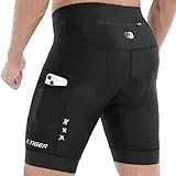 X-TIGER Radlerhose Herren Gepolstert Fahrradhose Herren 3 Taschen Radhose Kurz Schnelltrockende Elastische Atmungsaktive