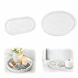 Euablfo 2 Stück silikonform tablett, Silikonformen Gießformen Tablett, DIY Gießformen für Beton, Silikonformen Mit Rillen, für DIY Teetablett Obsttablett Kunsthandwerk, Heimdekoration (Weiß)