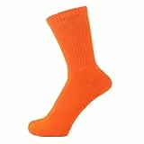 ZAKIRA Sportsocken Crew Socken aus Feinster Gekämmter Baumwolle für Herren und Damen, 40-46 (EU), Orange