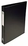 Exacompta 51381E 10er Pack Ringbücher aus festem Karton 1,8mm Kunststoffbezug aussen und innen, 4 Ringe Füllhöhe 25mm für DIN A4 - Schwarz