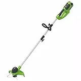 Greenworks 40V Akku Rasentrimmer für mittelgroße Gärten, höhenverstellbar, 30 cm Schnittbreite, automatischer Vorschub 1,65 mm Nylon Faden, OHNE 40 V Akku & Ladegerät, 3 Jahre Garantie G40LT