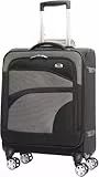 Aerolite Erweiterbar 55x40x20cm auf 55x40x23cm Lufthansa Eurowings Bordgepäck Handgepäck Koffer 55x40x20 55x40x20 mit 4 Rollen - Auch für Condor, SunExpress, TUI und Vieles Mehr (Schwarz)