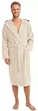 Twinzen Bademantel Herren 100% Baumwolle - Weich, Saugfähig, Aus Frottee, Oeko-Tex Zertifiziert - Beige, Größe L