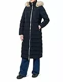 Tommy Hilfiger Damen Daunenmantel Heritage Tyra Maxi With Fur mit Kapuze, Blau (Desert Sky), XS
