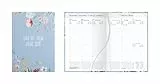 Idena 12041 - Taschenkalender DIN A6 2026 'Mein Jahr', 1 Woche auf 2 Seiten, Terminplaner mit Hardcover-Einband, Blütenmotiv und Leseband