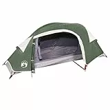 vidaXL Kuppel Campingzelt 1 Person, Kuppelzelt mit Netzwände, Wasserdicht Wurfzelt mit abnehmbarem Überzelt, Grün 185T Polyester