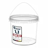 Garronda Eimer mit Deckel 5 L für die Lagerung von Lebensmittel- und Chemischen Produkten 1 Stück Transparent GD-0072